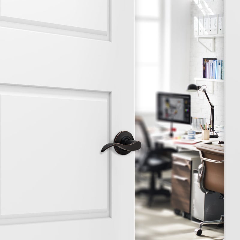 Berlin Modisch Passage Lever Door Handle [Non-Locking Lever Set] for Hallway Doors or Closets with a Oil Rubbed Bronze Finish, Reversible for Right & Left Side, Classic Series - Image 3